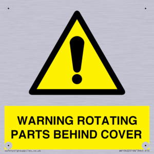 WARNING ROTATING PARTS BEHIND COVER